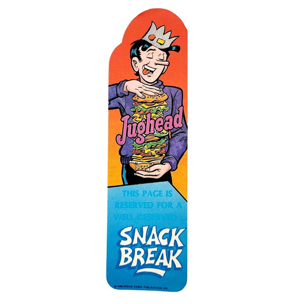 Vintage 80s Jughead Bookmark Snack Break Page Archie Comics 1988 One Stop 2-1099